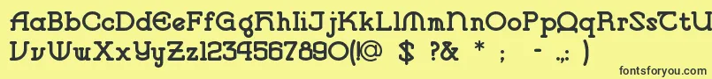 Czcionka Vlaanderenround – czarne czcionki na żółtym tle