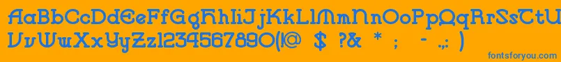 Vlaanderenround Font – Blue Fonts on Orange Background