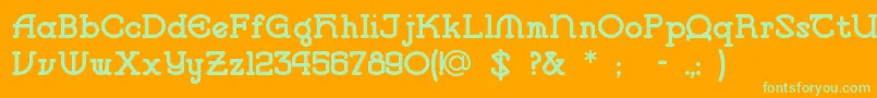 Vlaanderenround Font – Green Fonts on Orange Background