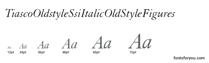 Размеры шрифта TiascoOldstyleSsiItalicOldStyleFigures
