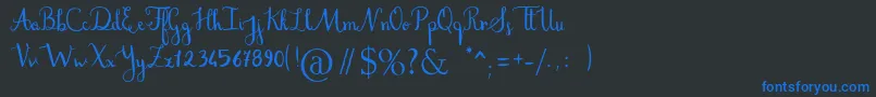 Stefania Font – Blue Fonts on Black Background