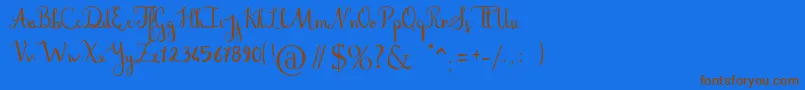 Stefania Font – Brown Fonts on Blue Background