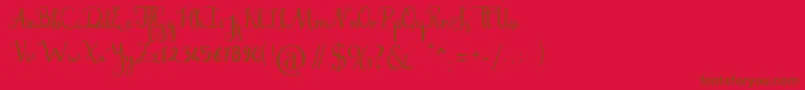 Czcionka Stefania – brązowe czcionki na czerwonym tle