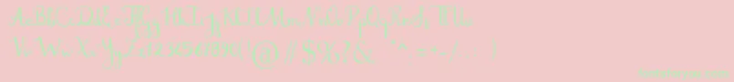 Stefania Font – Green Fonts on Pink Background