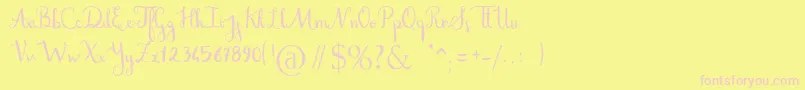 Stefania Font – Pink Fonts on Yellow Background