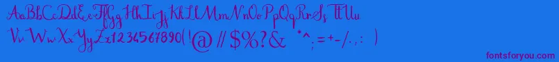 Stefania Font – Purple Fonts on Blue Background