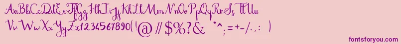 Stefania-Schriftart – Violette Schriften auf rosa Hintergrund