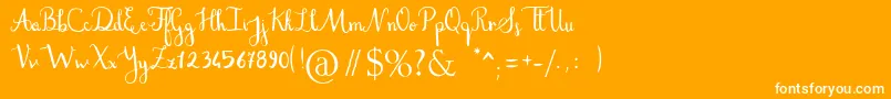 Stefania-Schriftart – Weiße Schriften auf orangefarbenem Hintergrund