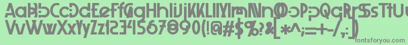 フォントXelitabold – 緑の背景に灰色の文字