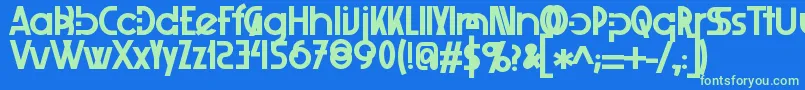 Xelitabold Font – Green Fonts on Blue Background