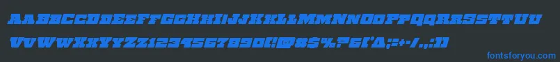 フォントChicagoexpresscondital – 黒い背景に青い文字