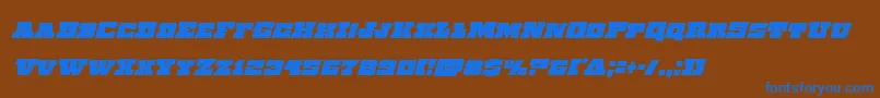 フォントChicagoexpresscondital – 茶色の背景に青い文字