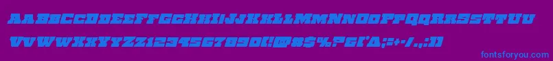フォントChicagoexpresscondital – 紫色の背景に青い文字