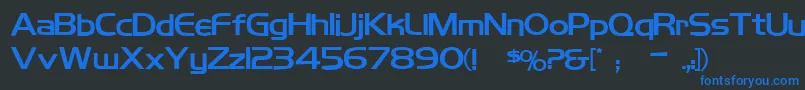 Koshgarianbold-Schriftart – Blaue Schriften auf schwarzem Hintergrund