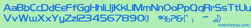 Koshgarianbold-fontti – siniset fontit vihreällä taustalla