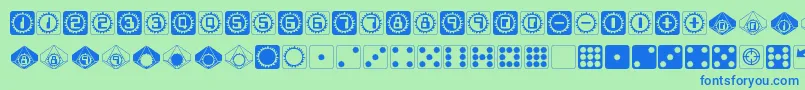 Czcionka StarburstPips – niebieskie czcionki na zielonym tle