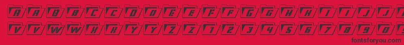 フォントEyesonlyoutital – 赤い背景に黒い文字