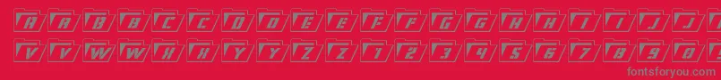 Eyesonlyoutital Font – Gray Fonts on Red Background