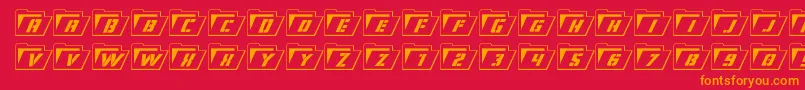 Eyesonlyoutital Font – Orange Fonts on Red Background