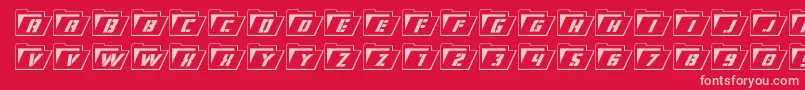 フォントEyesonlyoutital – 赤い背景にピンクのフォント
