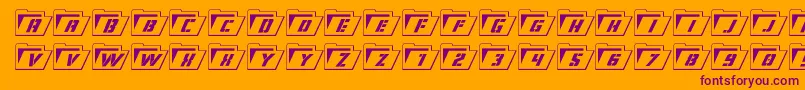 Eyesonlyoutital Font – Purple Fonts on Orange Background