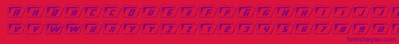 Eyesonlyoutital Font – Purple Fonts on Red Background