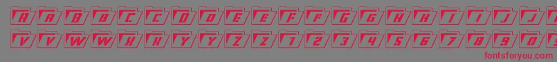 Eyesonlyoutital-Schriftart – Rote Schriften auf grauem Hintergrund