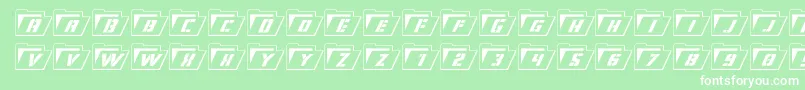 フォントEyesonlyoutital – 緑の背景に白い文字
