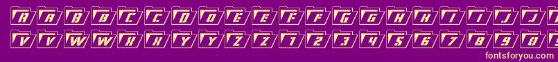 Eyesonlyoutital Font – Yellow Fonts on Purple Background