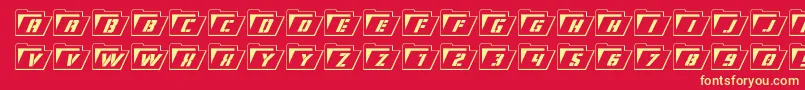 Eyesonlyoutital Font – Yellow Fonts on Red Background