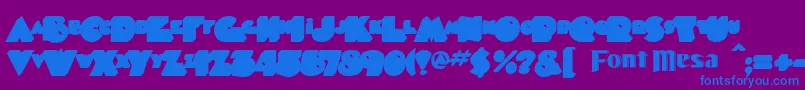 Timepiece ffy-Schriftart – Blaue Schriften auf violettem Hintergrund