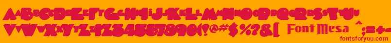 Timepiece ffy-Schriftart – Rote Schriften auf orangefarbenem Hintergrund