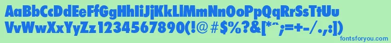 LimerickcdserialHeavyRegular Font – Blue Fonts on Green Background