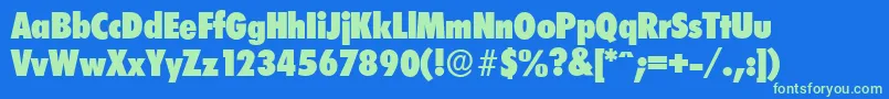 LimerickcdserialHeavyRegular Font – Green Fonts on Blue Background