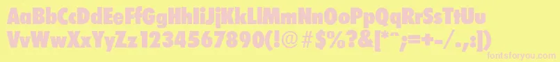 LimerickcdserialHeavyRegular Font – Pink Fonts on Yellow Background