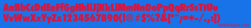 LimerickcdserialHeavyRegular Font – Red Fonts on Blue Background