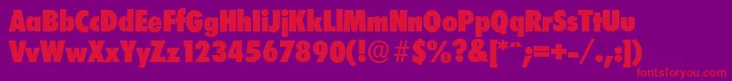 LimerickcdserialHeavyRegular Font – Red Fonts on Purple Background