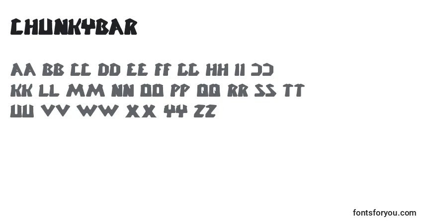 A fonte ChunkyBar – alfabeto, números, caracteres especiais