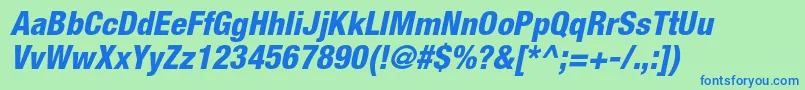 HelveticaneueltstdHvcno Font – Blue Fonts on Green Background