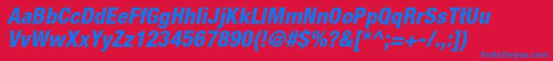 HelveticaneueltstdHvcno Font – Blue Fonts on Red Background