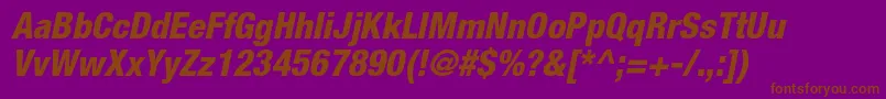 HelveticaneueltstdHvcno Font – Brown Fonts on Purple Background