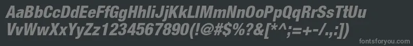 HelveticaneueltstdHvcno Font – Gray Fonts on Black Background