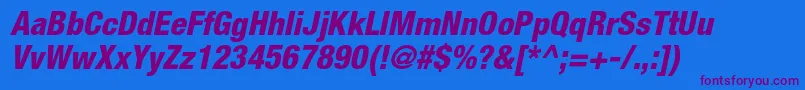 HelveticaneueltstdHvcno-Schriftart – Violette Schriften auf blauem Hintergrund