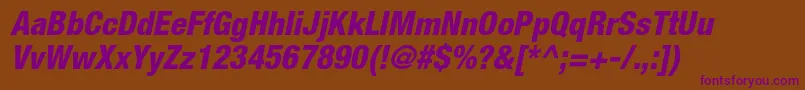 HelveticaneueltstdHvcno Font – Purple Fonts on Brown Background