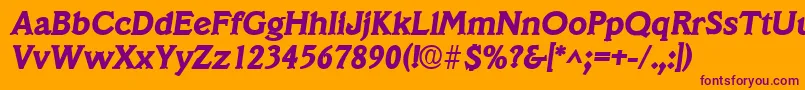 VeracruzlhBoldItalic Font – Purple Fonts on Orange Background