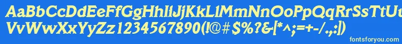 VeracruzlhBoldItalic Font – Yellow Fonts on Blue Background