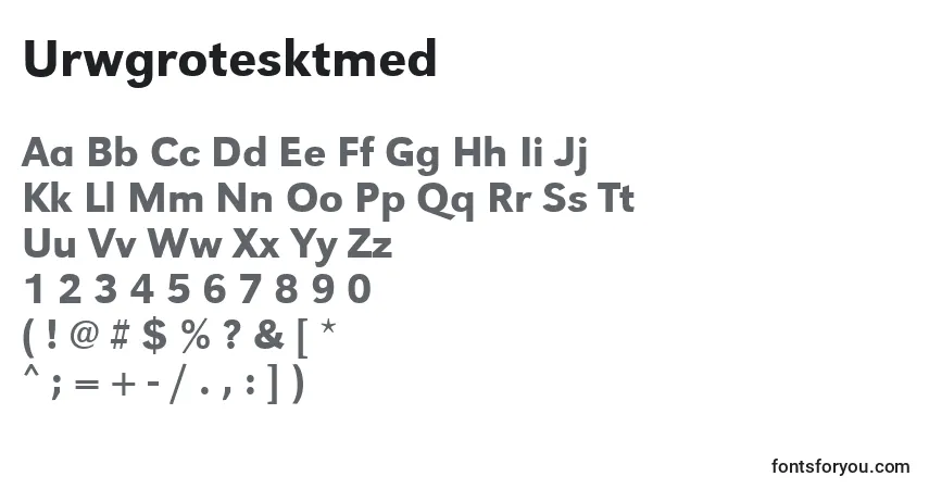 Fuente Urwgrotesktmed - alfabeto, números, caracteres especiales