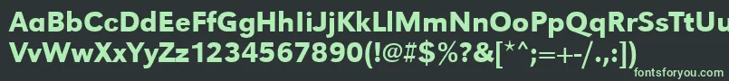 フォントUrwgrotesktmed – 黒い背景に緑の文字