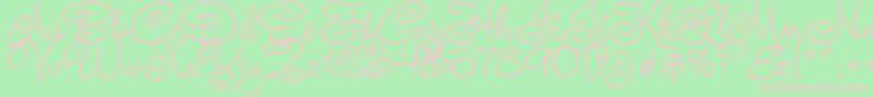 フォントTeddyBear – 緑の背景にピンクのフォント