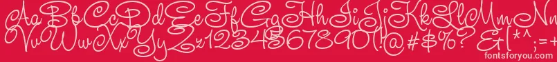 TeddyBear Font – Pink Fonts on Red Background